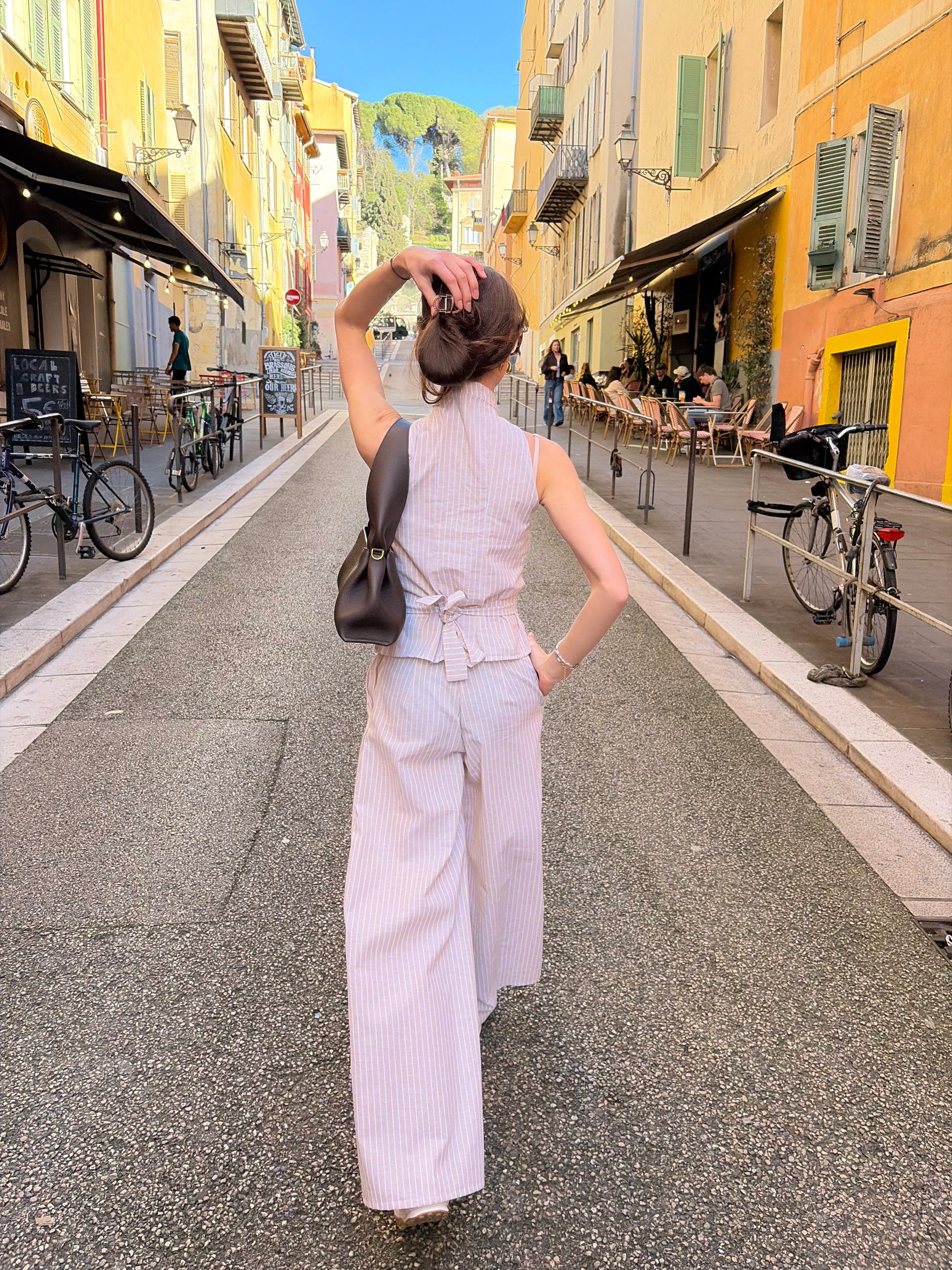 Pantalon à pinces en lin