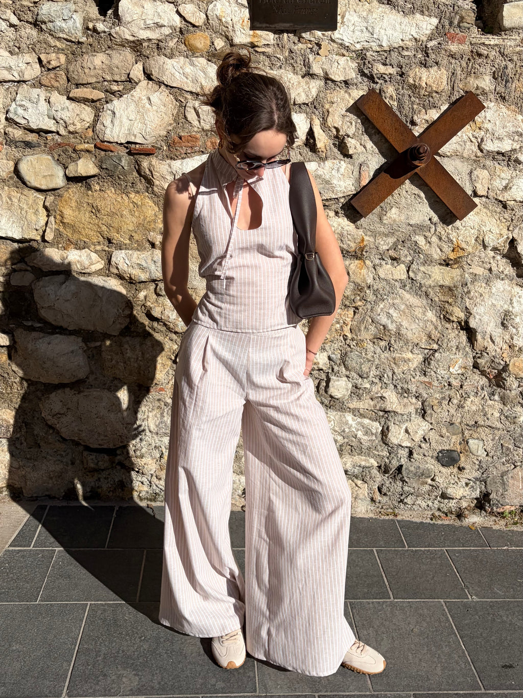 Pantalon à pinces en lin