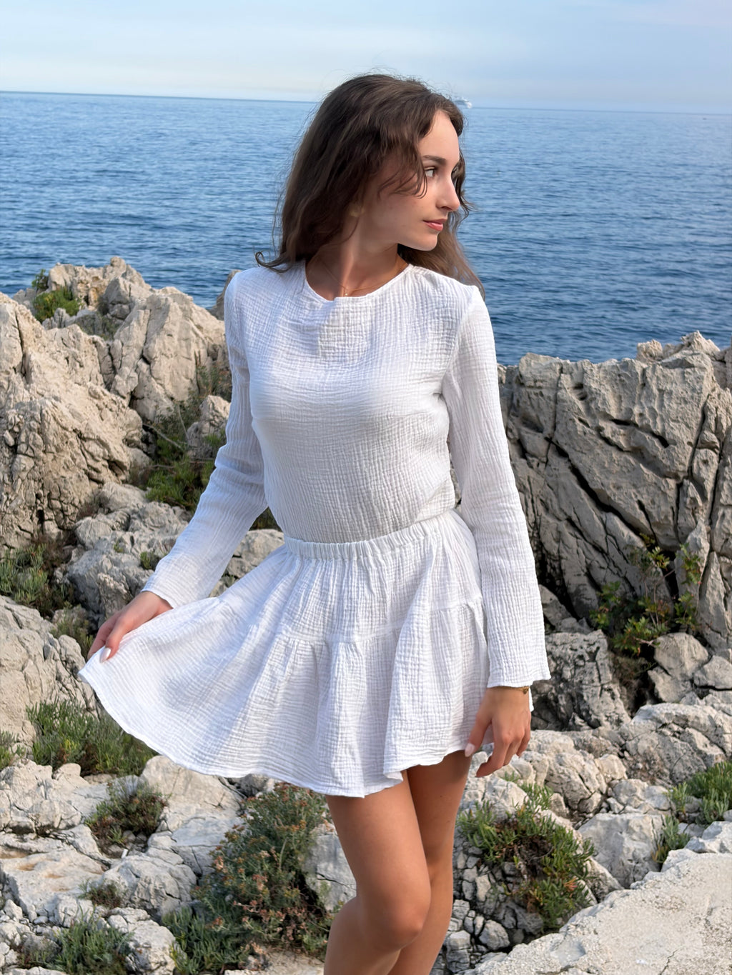 Jupe courte volantée