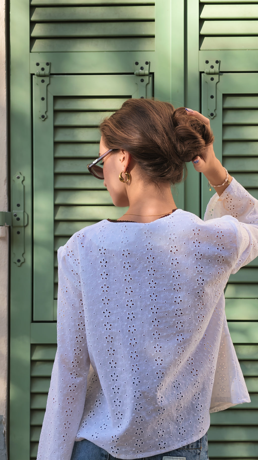 Blouse en broderie blanche