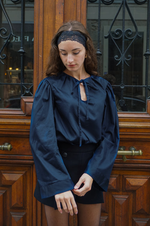 Blouse évasée à fronces