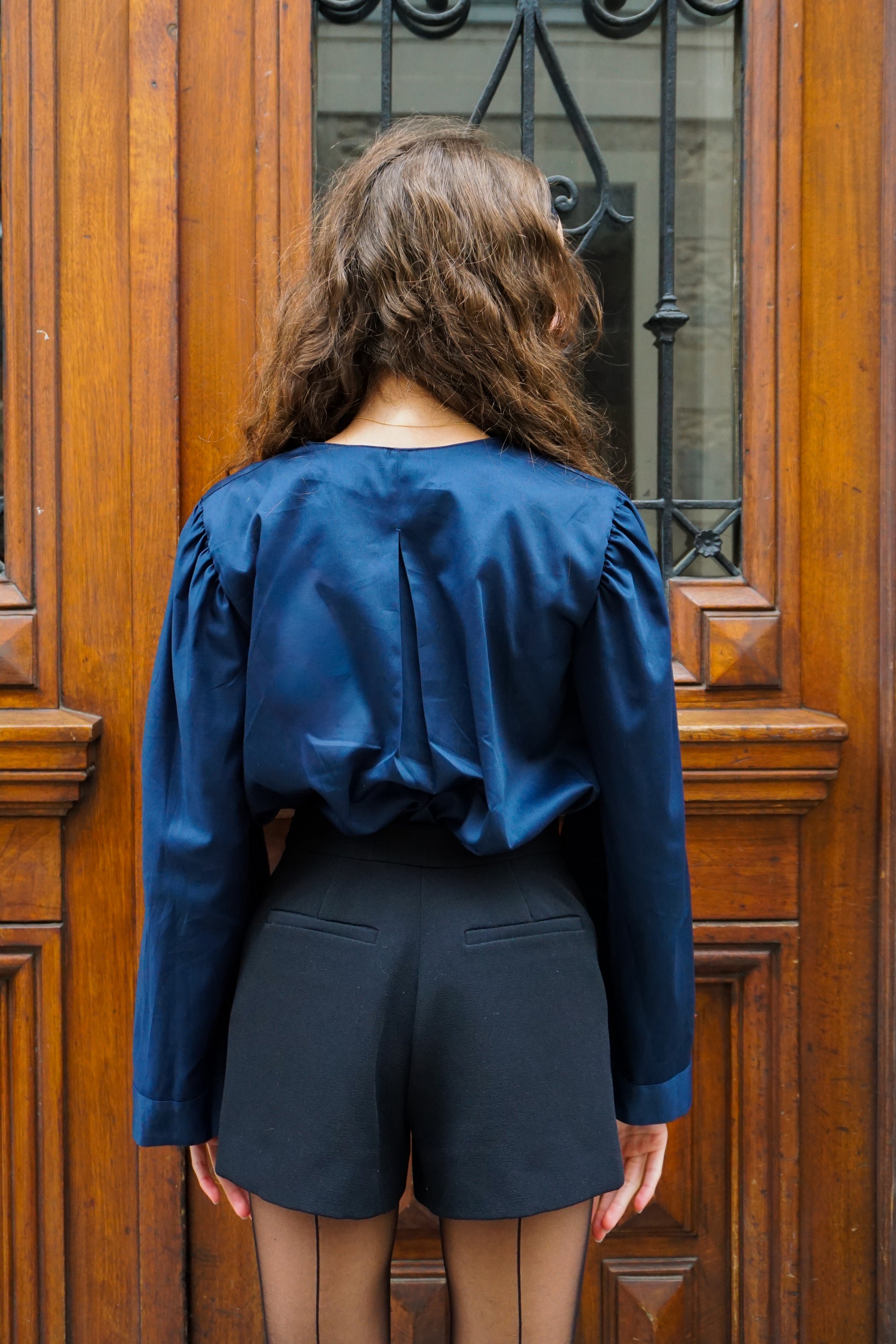 Blouse évasée à fronces