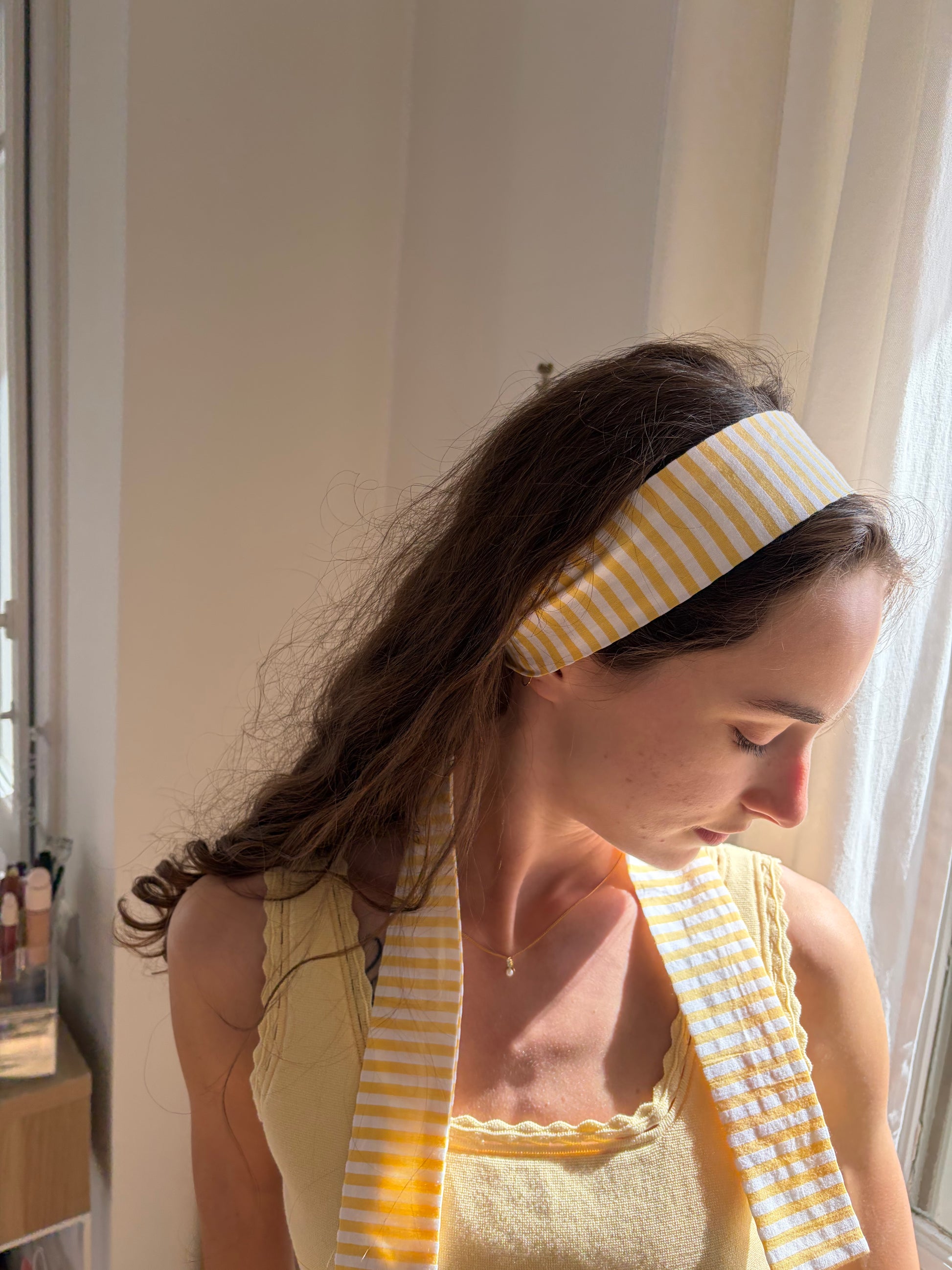 Le Bandeau long rayé jaune