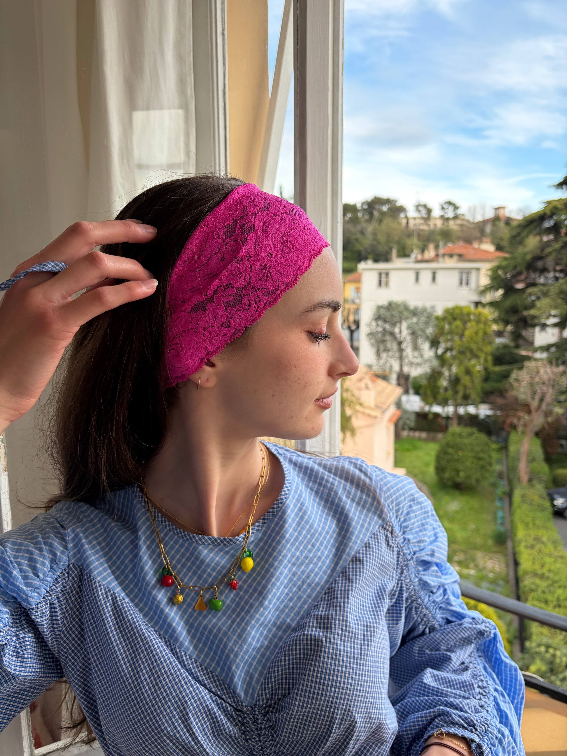 Bandeau pour cheveux dentelle large