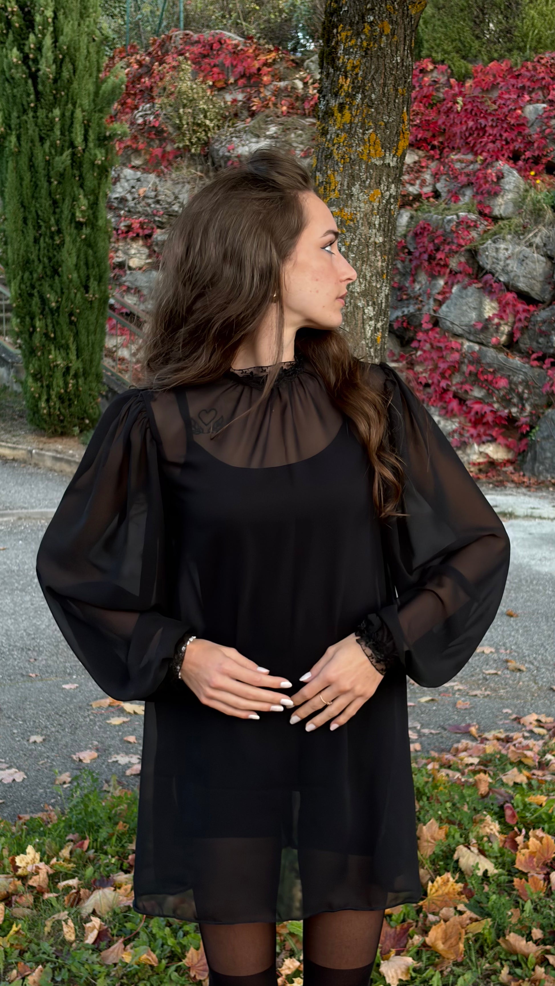 Robe courte transparente