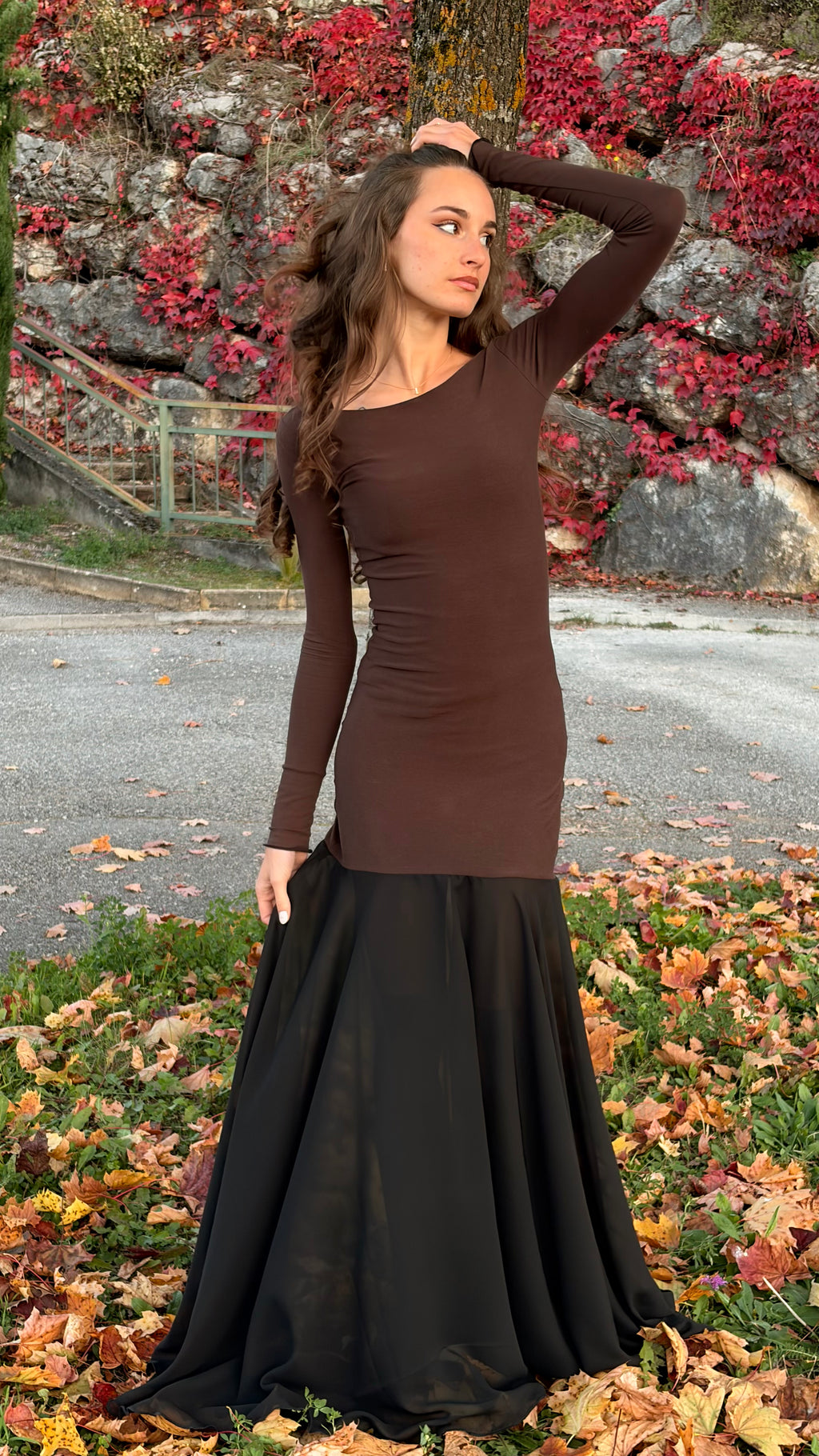 Robe longue bi-matière