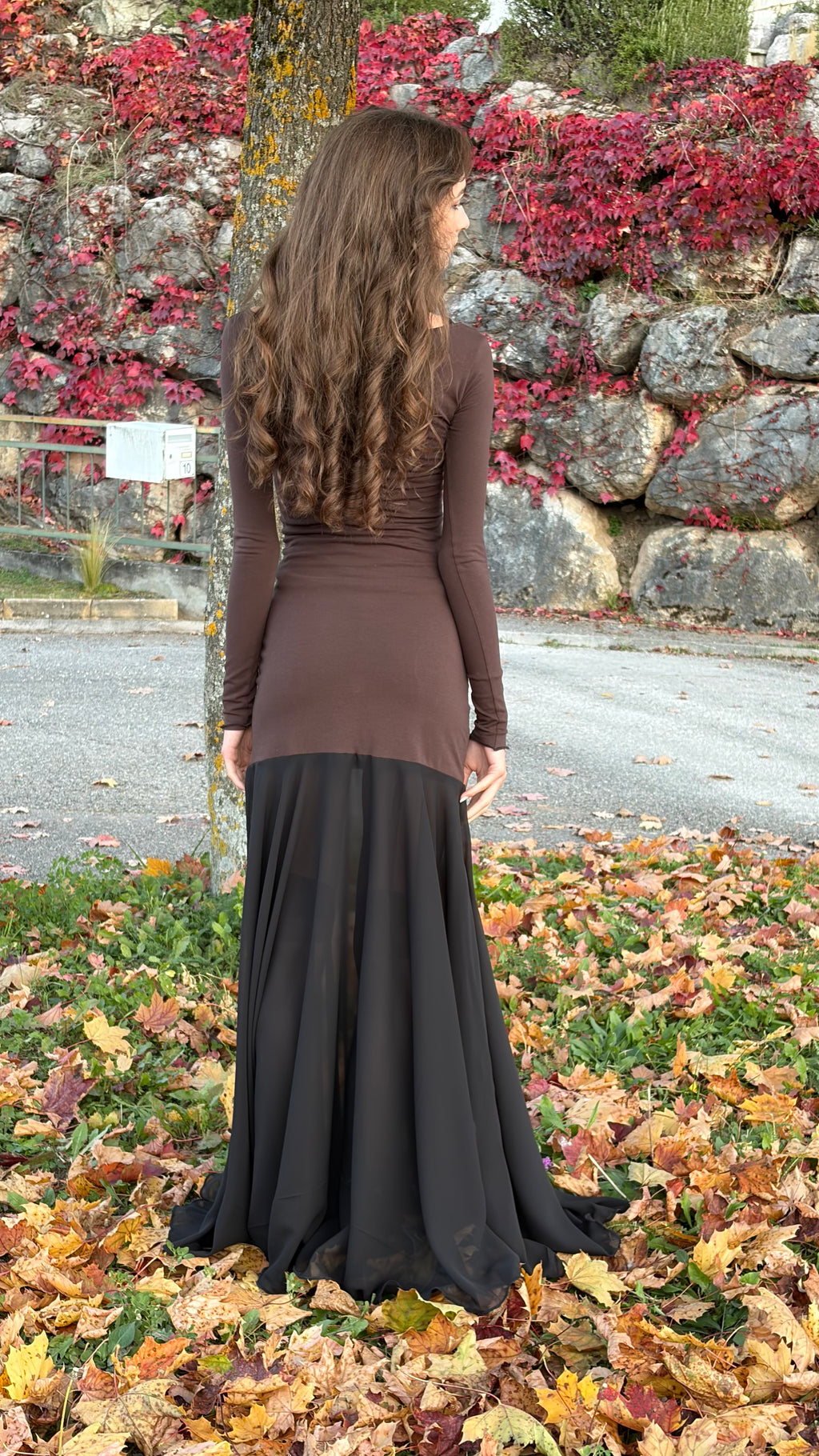 Robe longue bi-matière