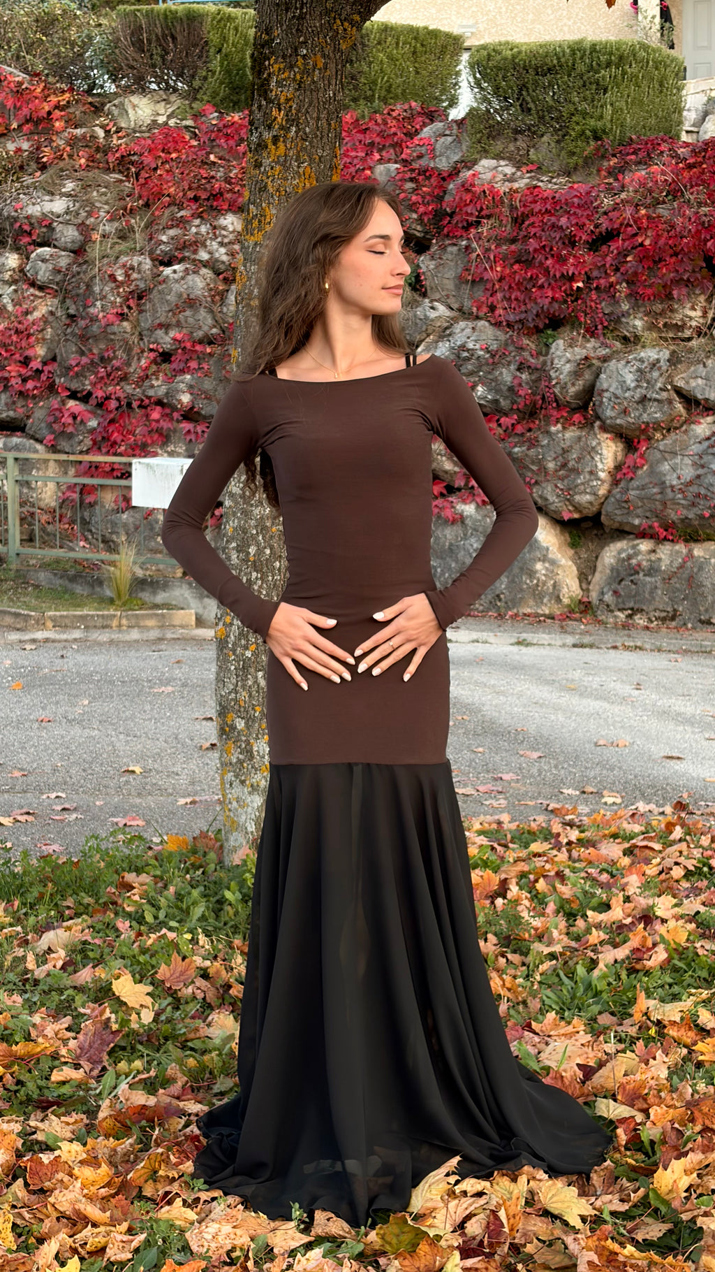 Robe longue bi-matière