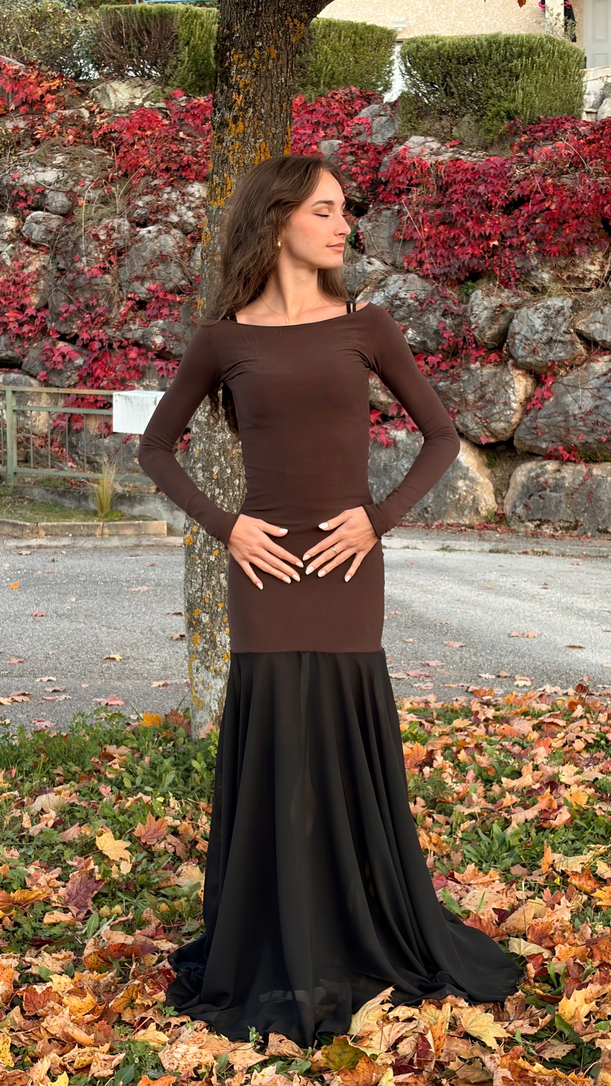 Robe longue bi-matière