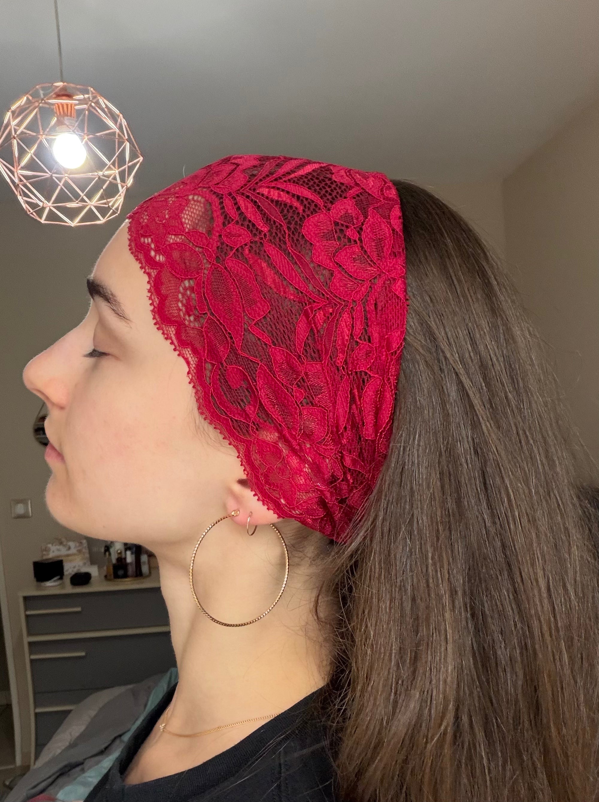 Bandeau pour cheveux dentelle large XL