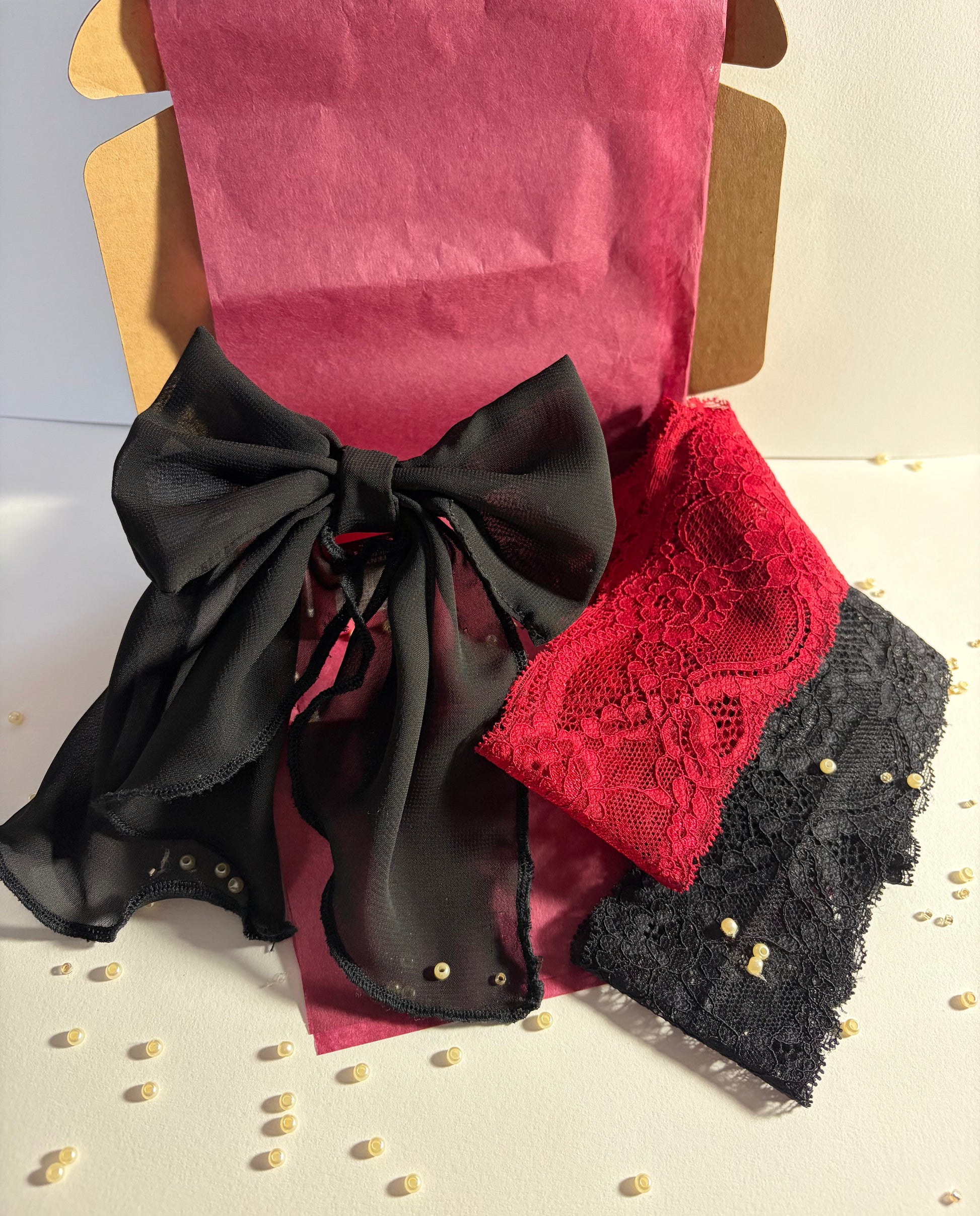 Box Noël 2 bandeaux + 1 noeud noir