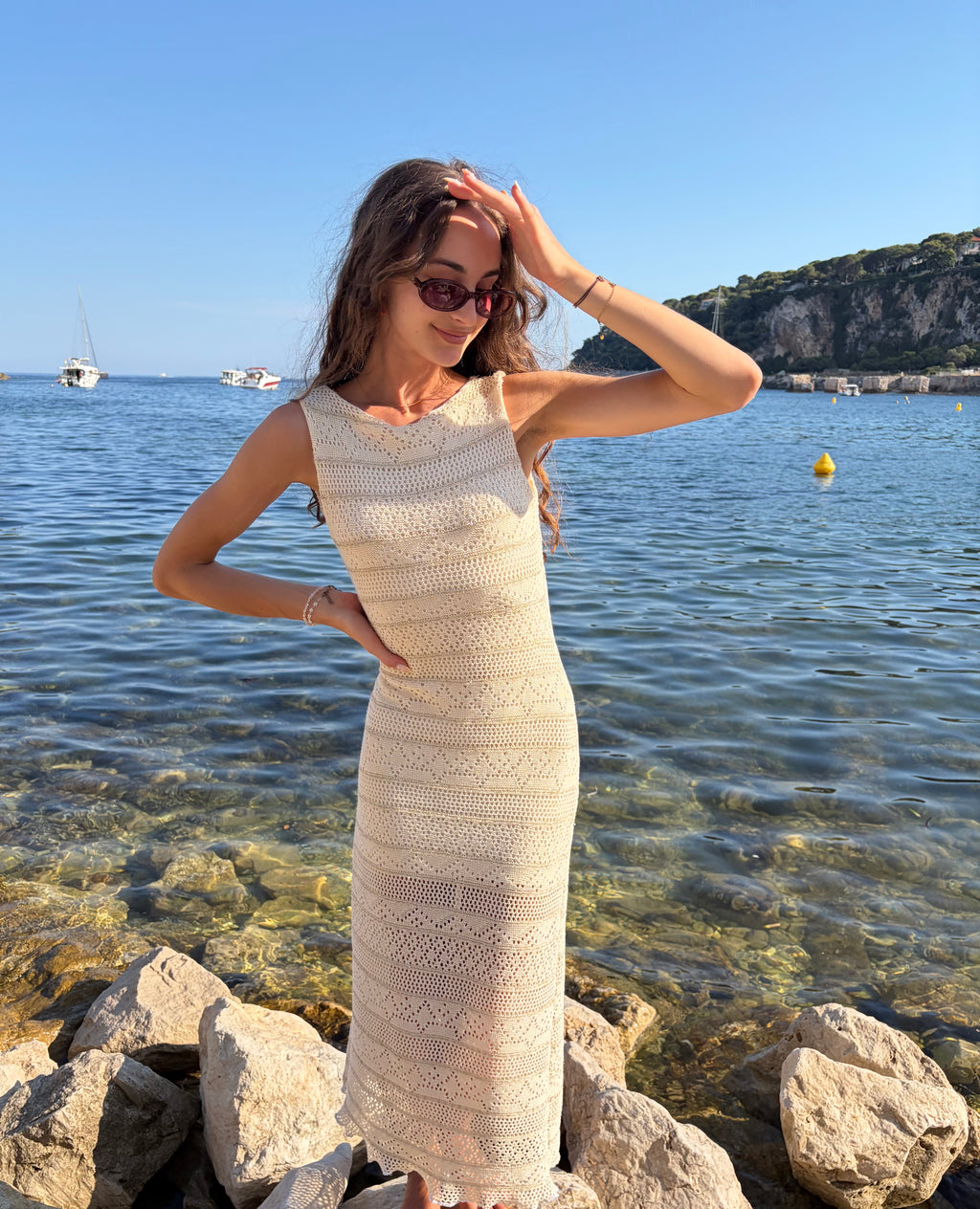 Robe longue en crochet