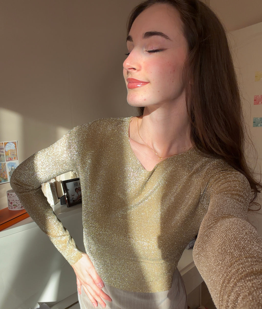 Haut dos nu à paillettes