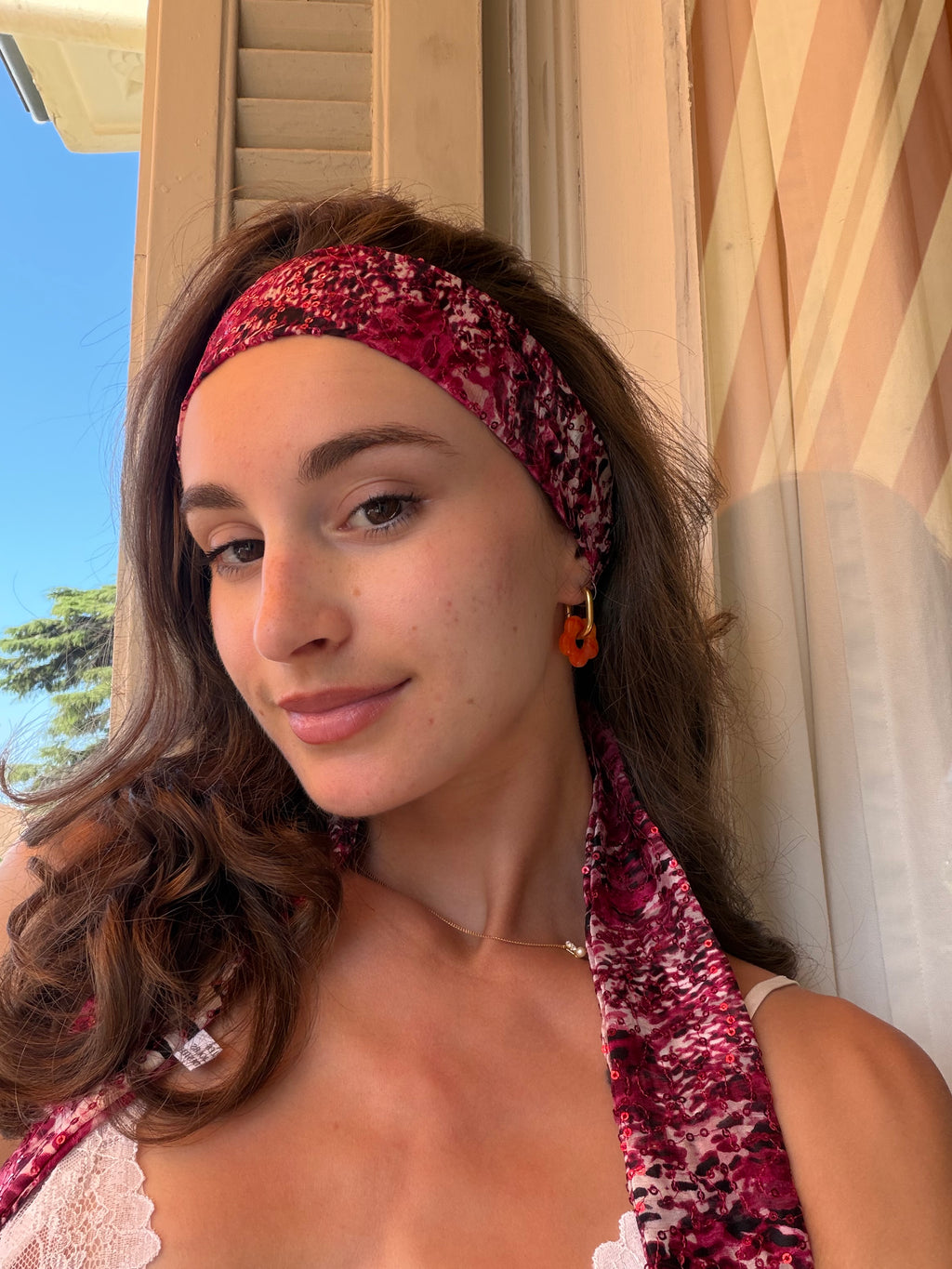 Le Bandeau long rose à sequins