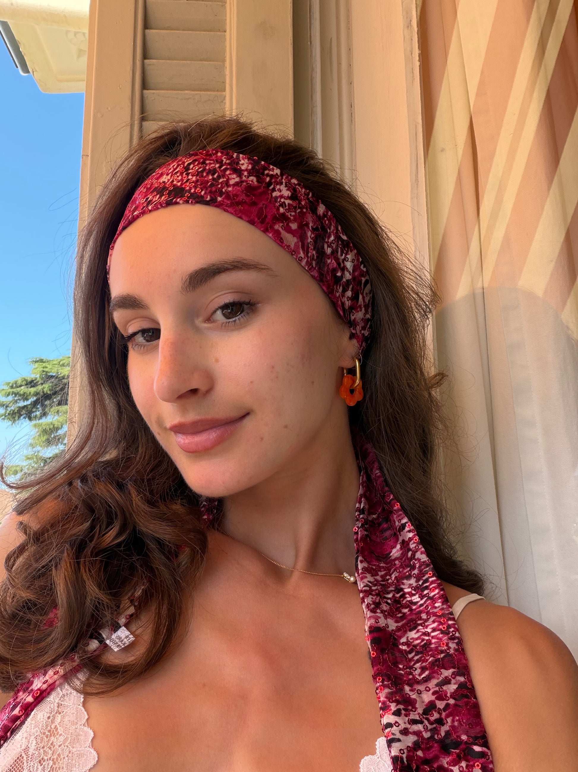 Le Bandeau long rose à sequins